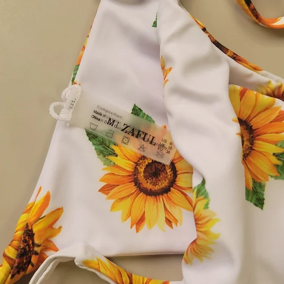 Zaful Sunflower Cap Sleeve Bikini - Picture 4 of 4